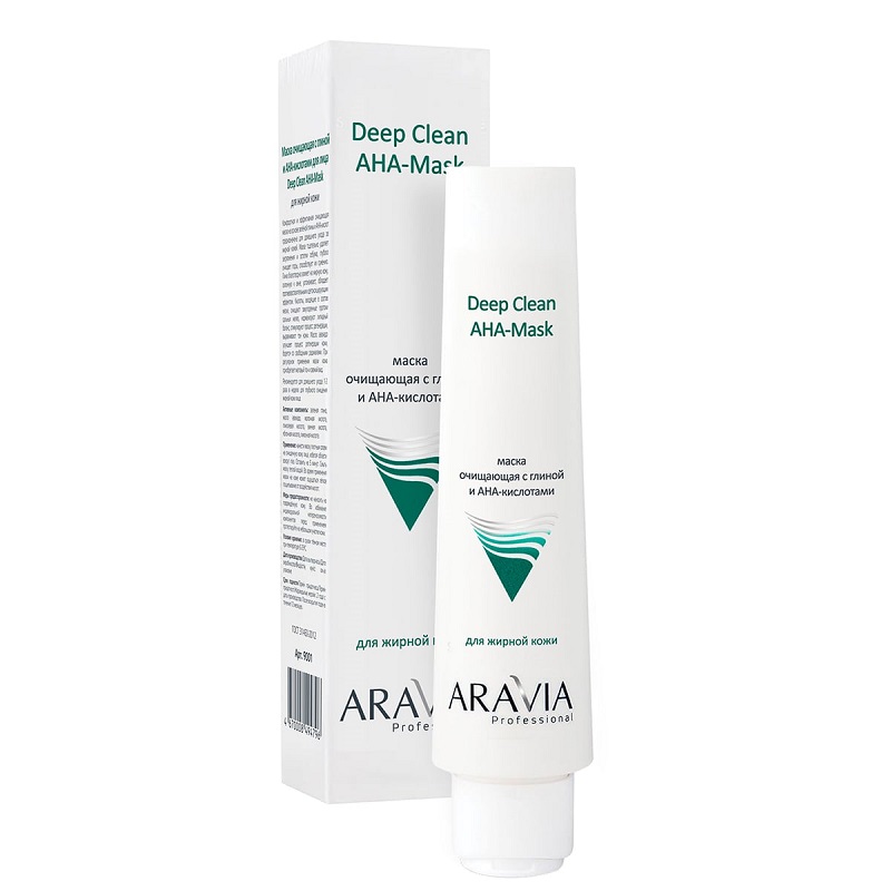 Aravia Professional Маска очищающая с глиной и AHA-кислотами для лица Deep Clean AHA 100 мл (9001)