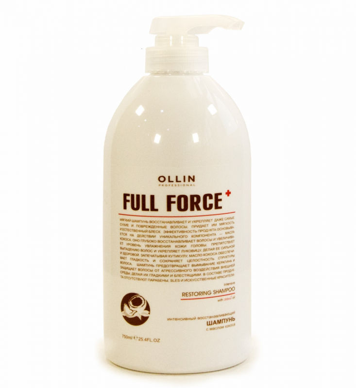 OLLIN Full Force Интенсивный восстан. шампунь с маслом кокоса 750 мл (725799)