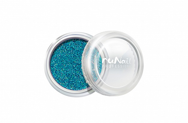 Дизайн для ногтей RuNail  Зеркальная пыль для втирки №4301 с шиммером (сине-голубой)