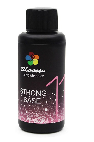Bloom  БАЗА СТРОНГ жесткая (оттенок11) Розовый с блестками (50 мл)