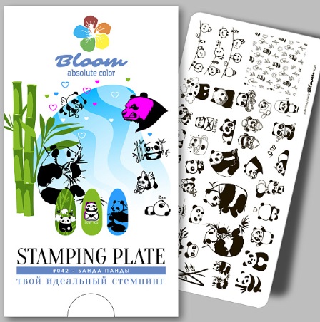 Bloom Пластина для стемпинга №042 Банда панды