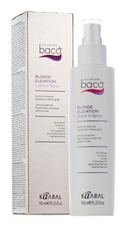 Kaaral Baco Blonde-color Спрей-блеск несмываемый для светлых, седых и желтых волос 150 мл(1075)