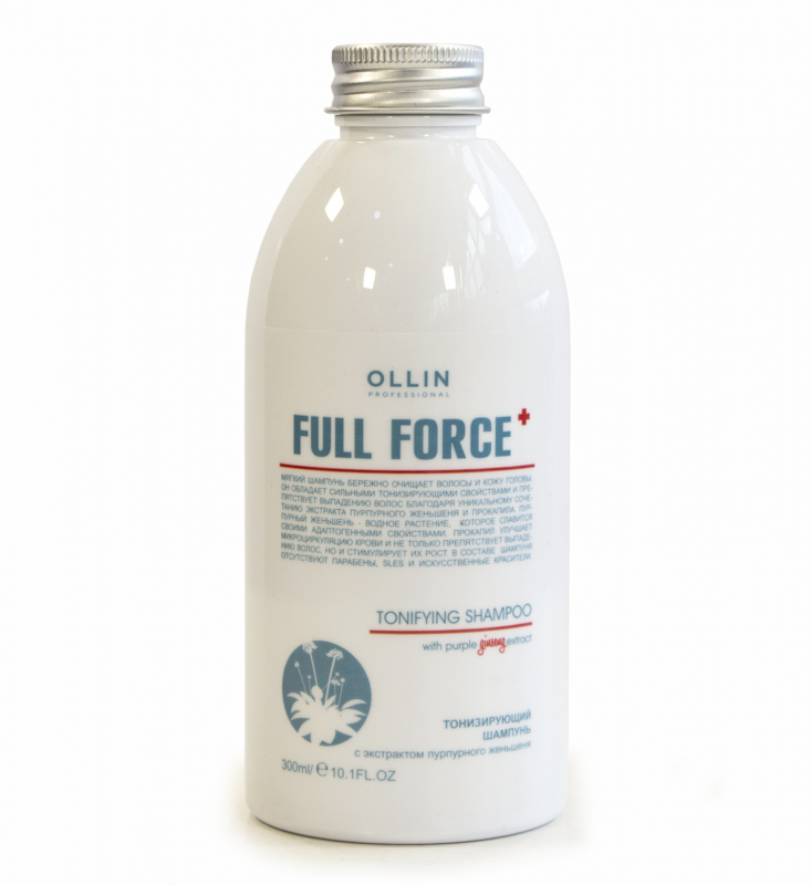 OLLIN Full Force Тонизирующий шампунь с экстактом пурпурного женьшеня 300 мл (725713)