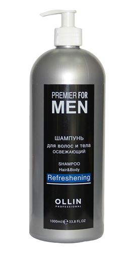 OLLIN Premier for Men Шампунь для волос и тела освежающий 1000 мл (729759)