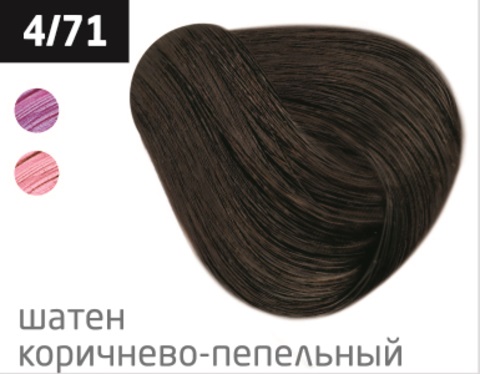 OLLIN SILK TOUCH Безаммиачная Крем-краска 4/71 Шатен коричнево-пепельный