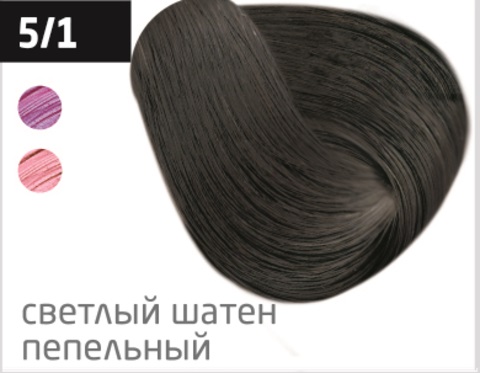 OLLIN SILK TOUCH Безаммиачная Крем-краска 5/1 Светлый шатен пепельный