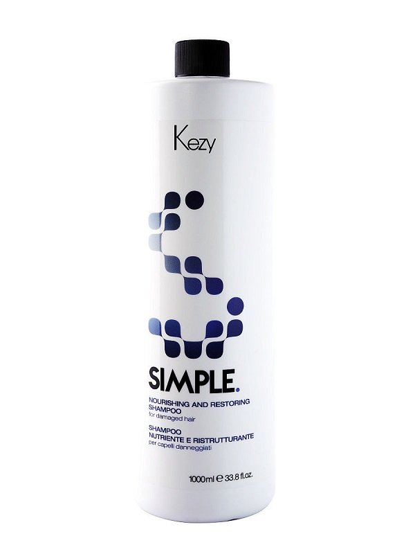 Kezy SIMPLE Восстановление Шампунь питательный для поврежденных волос 1000 мл (92000/92100)