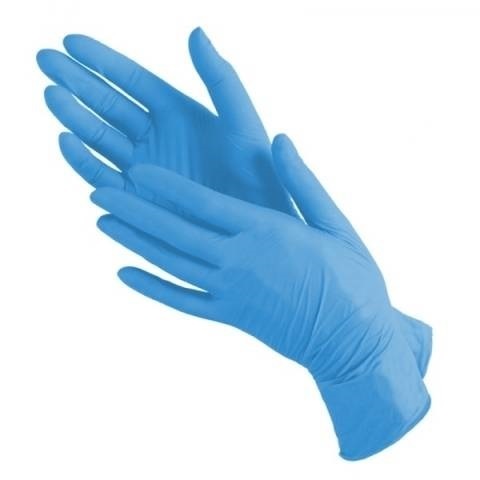 Перчатки нитриловые для маникюра "Benvy" размер L (1уп/50пар) Голубые