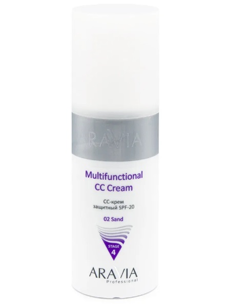 Aravia Professional Крем-CC защитный SPF-20 Multifunctional CC Cream 150 мл sand 02 (6115)