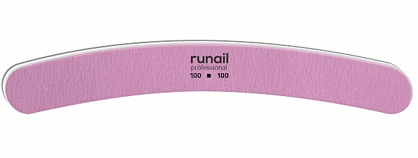 Пилка RuNail "бумеранг розовый " 100/100 (4707)