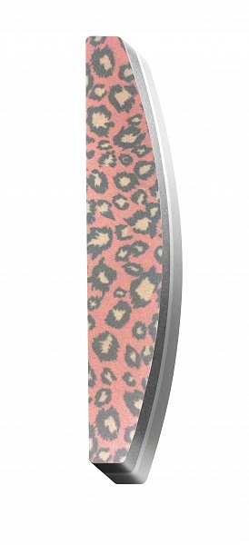 Пилка -БАФ RuNail Полукруглая - леопард розовый 100/180 (3870)