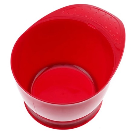 Чаша Dewal (Т-21 Red) для окраски красная с ручкой, с прорезиненной вставкой 320 мл