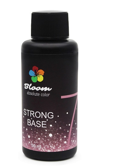 Bloom  БАЗА СТРОНГ жесткая (оттенок 7) Светло-розовая с блестками (50 мл)