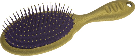 Щетка Dewal BEAUTY Акварель (DBА1) Массажная овальная золотистая с фиолетовым