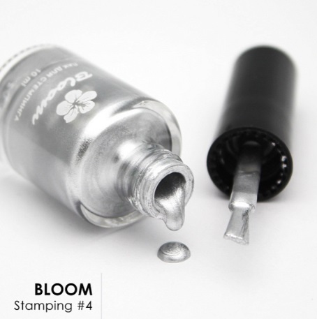Bloom Лак для стемпинга №04 (10 мл) серебро