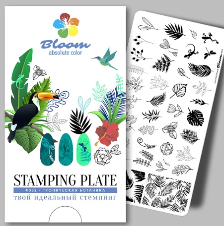 Bloom Пластина для стемпинга №032 Тропическая ботаника