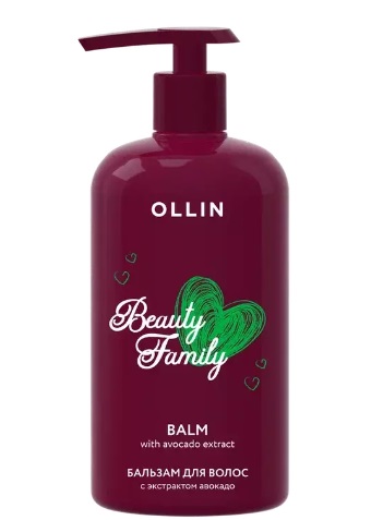 OLLIN BEAUTY FAMILY Бальзам для волос с экстрактом авокадо 500 мл (773441)