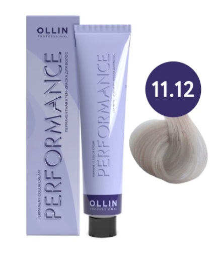 OLLIN PERFORMANCE 11/12 специальный блондин пепельно-фиолетовый 60 мл Перманентная крем-краска для во