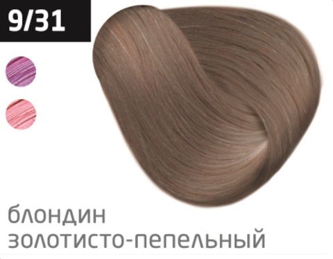 OLLIN COLOR 9/31 блондин золотисто-пепельный 60 мл Перманентная крем-краска для волос