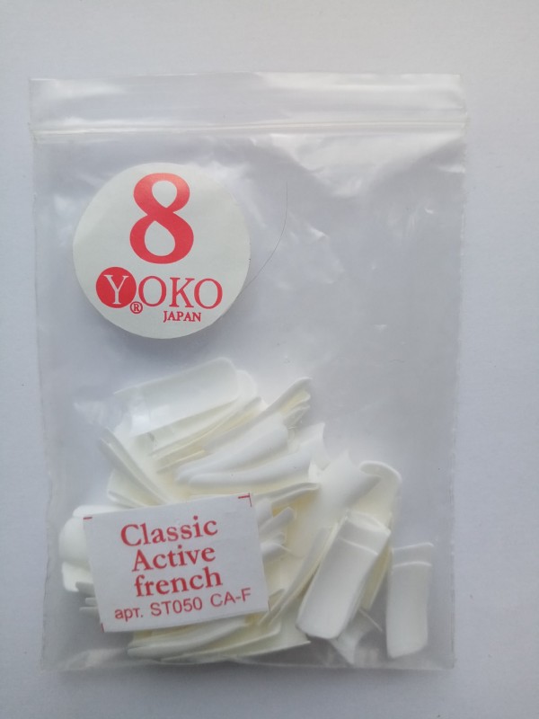 Типсы YOKO Classic aktiv french №08 (50шт/пакет) ST050 CA-F-08