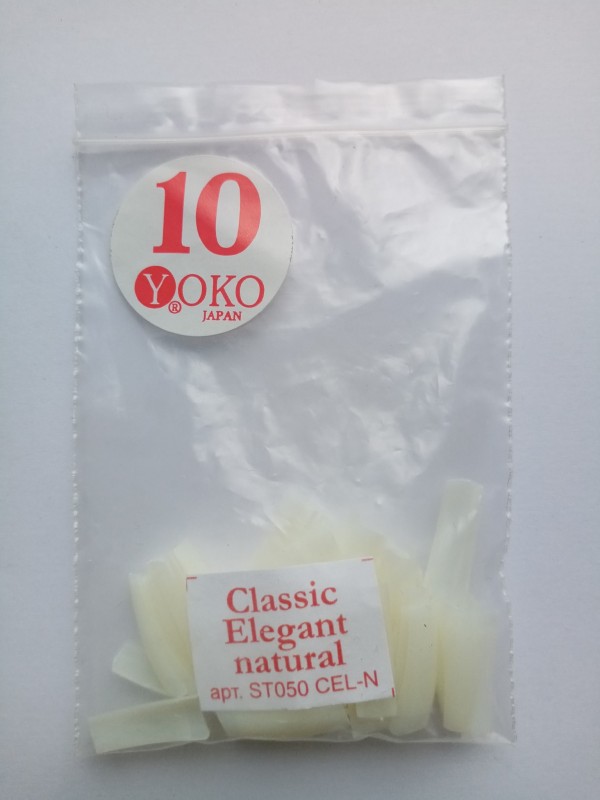 Типсы YOKO Classic elegant natural №10 (50шт/пакет) ST050 CEL-N-10