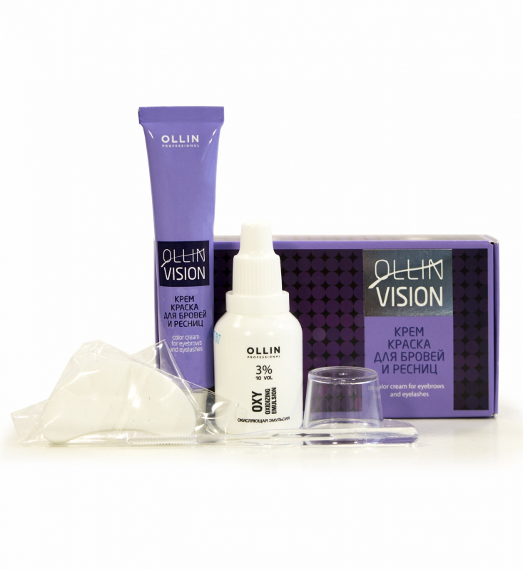 OLLIN Vision Набор (черный) Краска для бровей и ресниц 20 мл (721500/729186)